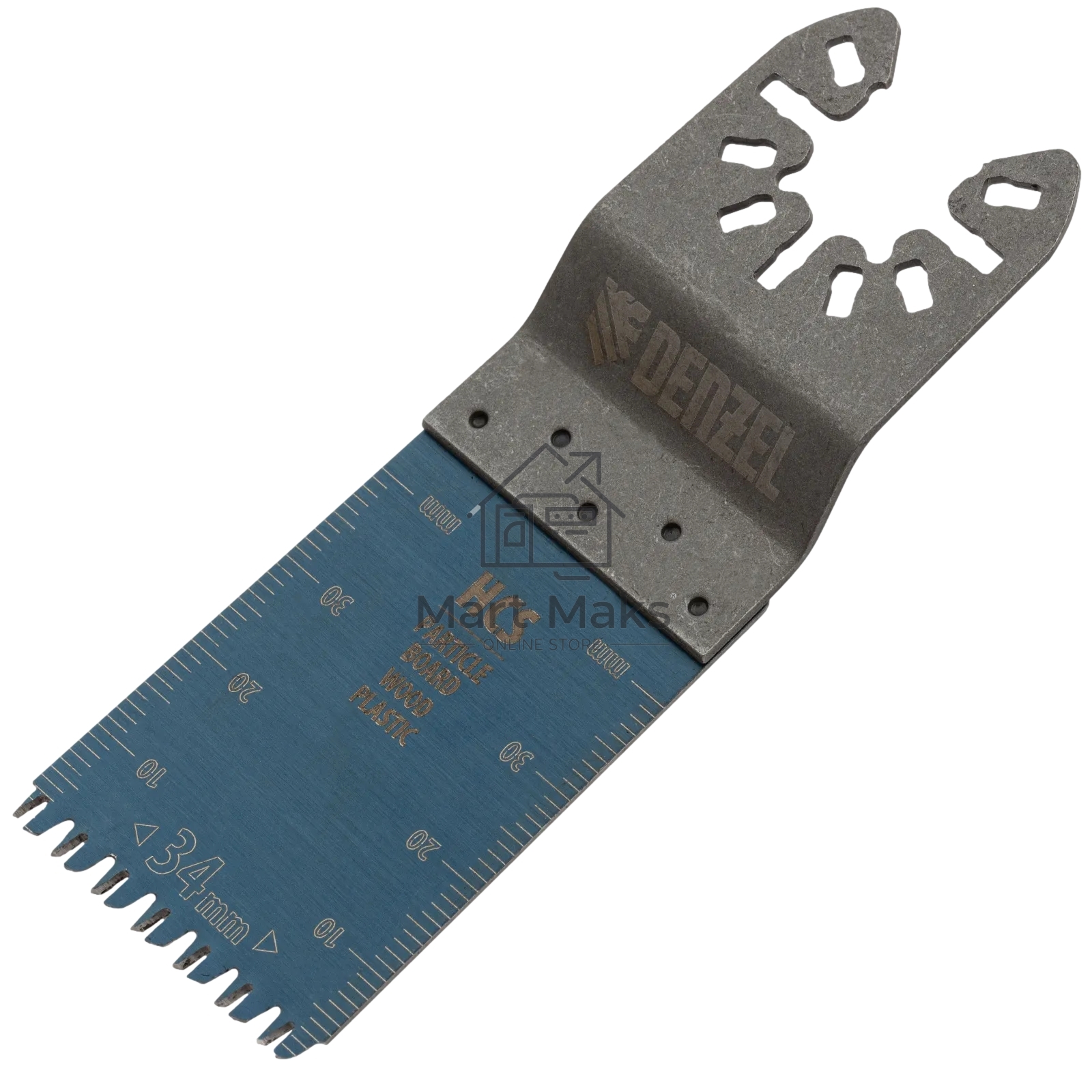 Насадка для МФИ Denzel режущая пазовая прямая, HCS, по дереву, ламинату, 34 х 2,5 мм, крупный зуб