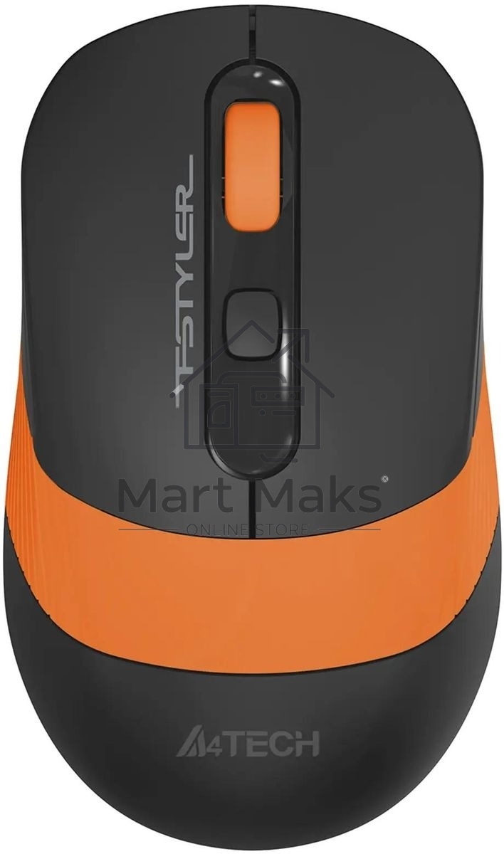 Мышь беспроводная A4Tech Fstyler FG10S черный/оранжевый, 2000 dpi, радиоканал, USB, кнопки - 4