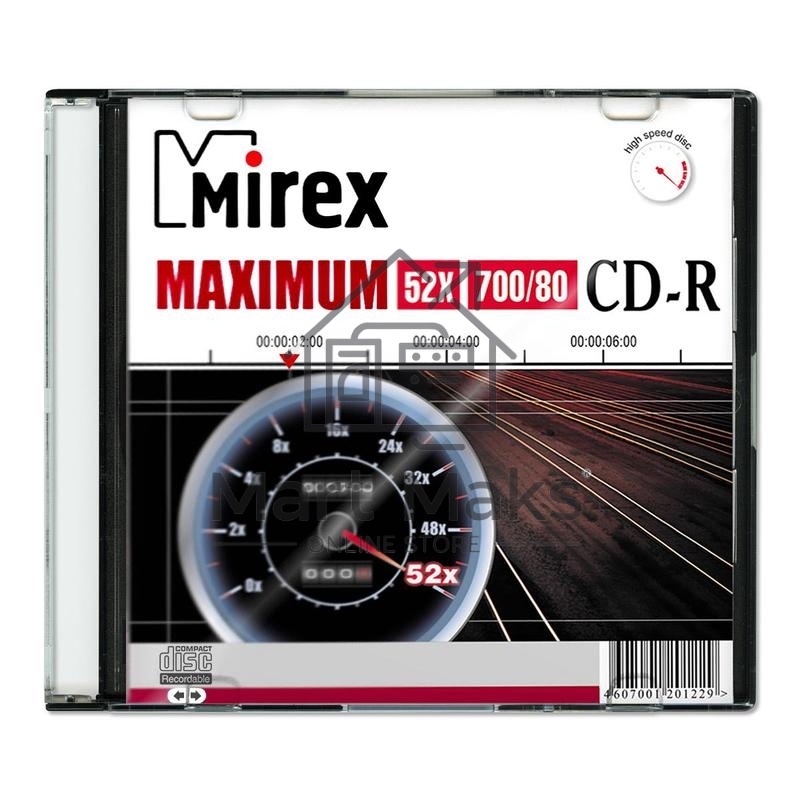 Диск CD-R Mirex 700 Mb, 52х, Maximum, Slim Case (1), (1/200)