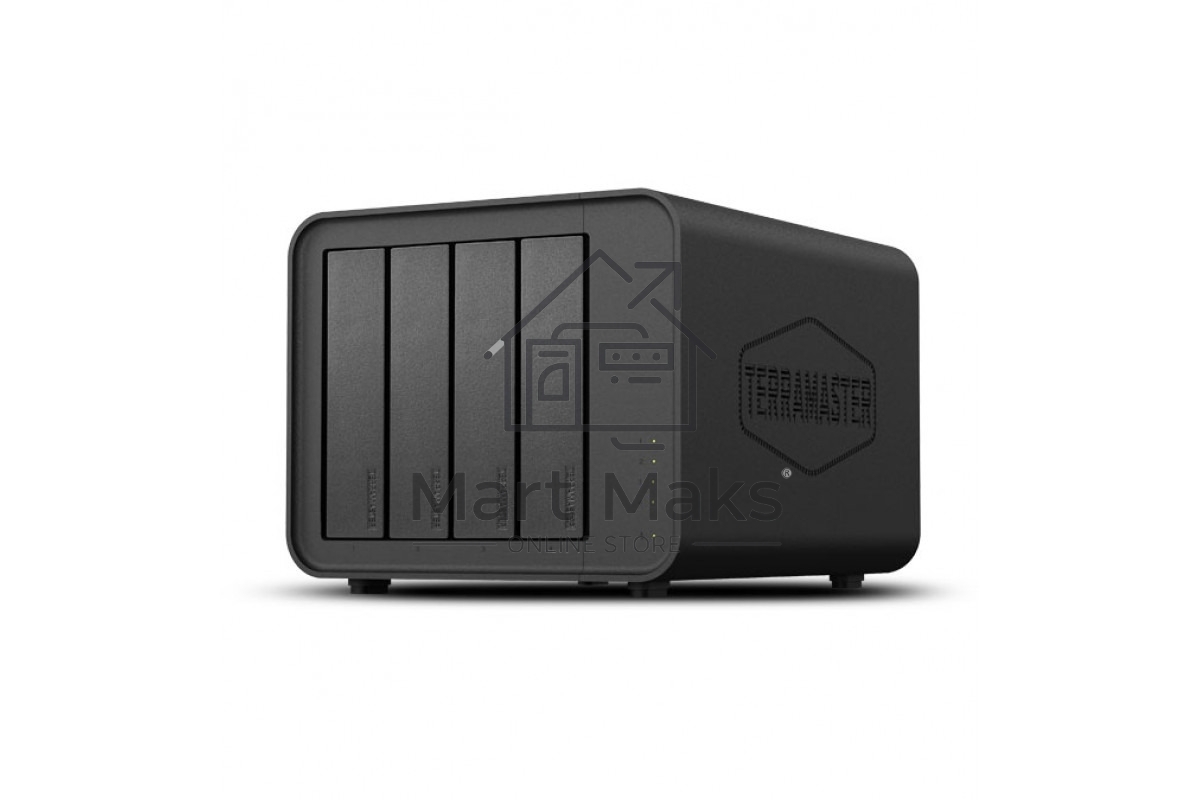 Сетевой накопитель TerraMaster F4-424 Max tower NAS 10C 4,4Ghz/8Gb(upto 64Gb)/TRAID Plus,JBOD,RAID0,1,10,5,6/up to 4 HS SATA(3,5' or 2,5')/2xM.2 2280 NVMe/2xUSB3.2 1xUSB Type-C/HDMI/2x10GbE RJ-45/iSCSI/1xPS/1YW