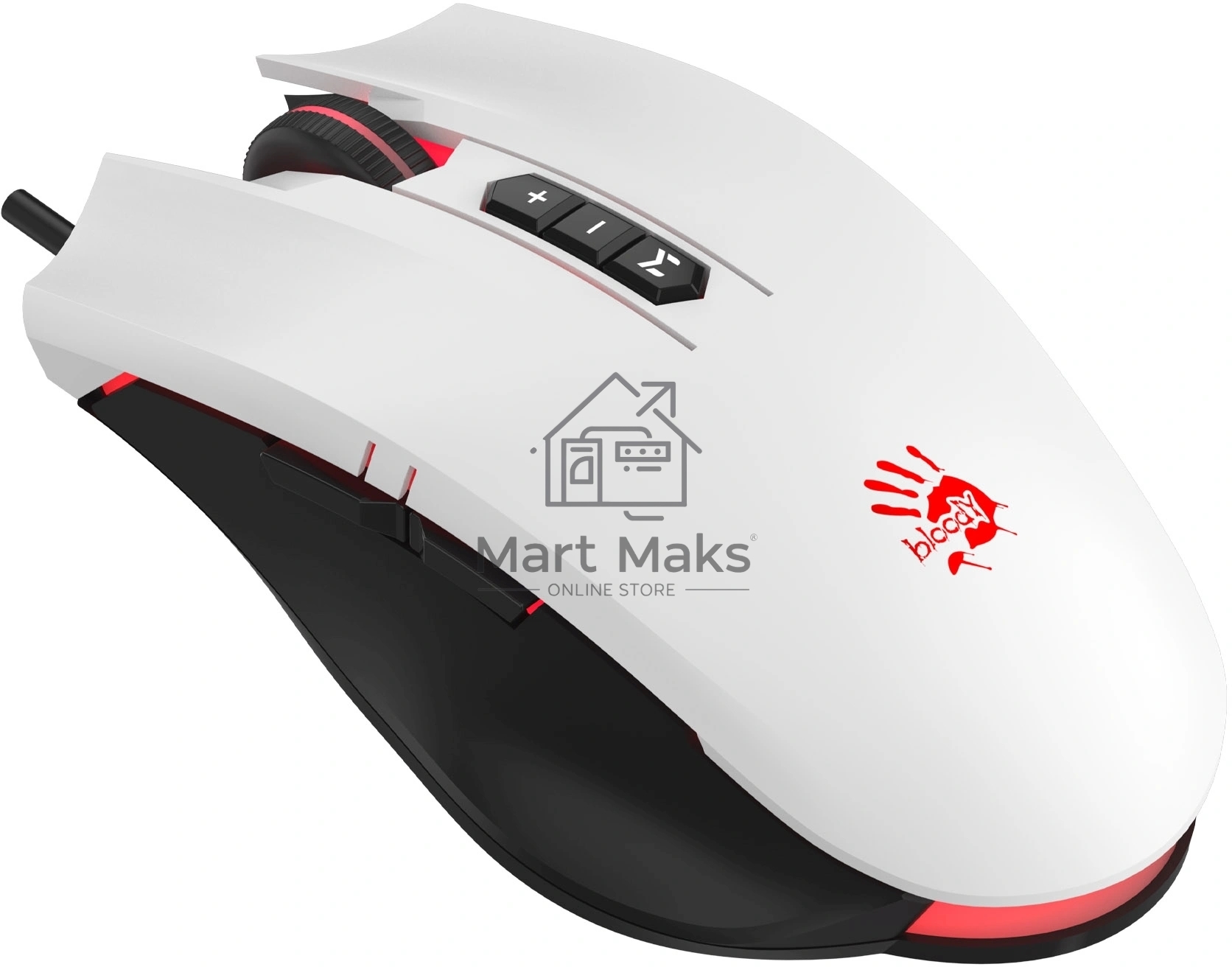 Мышь проводная A4Tech Bloody ES7 белый, 6000 dpi, USB, кнопки - 8