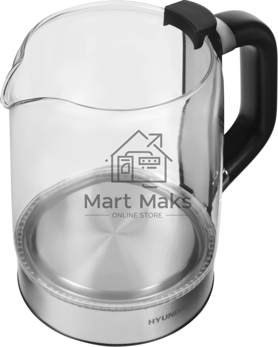 Чайник электрический Hyundai HYK-G5501 1.7 л, 2200 Вт, серебристый/черный