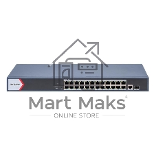 Коммутатор Hikvision DS-3E1526P-EI/M, 24×1 Гбит/с PoE + 1×1 Гбит/с Uplink + 1×1 Гбит/с SFP, управляемый