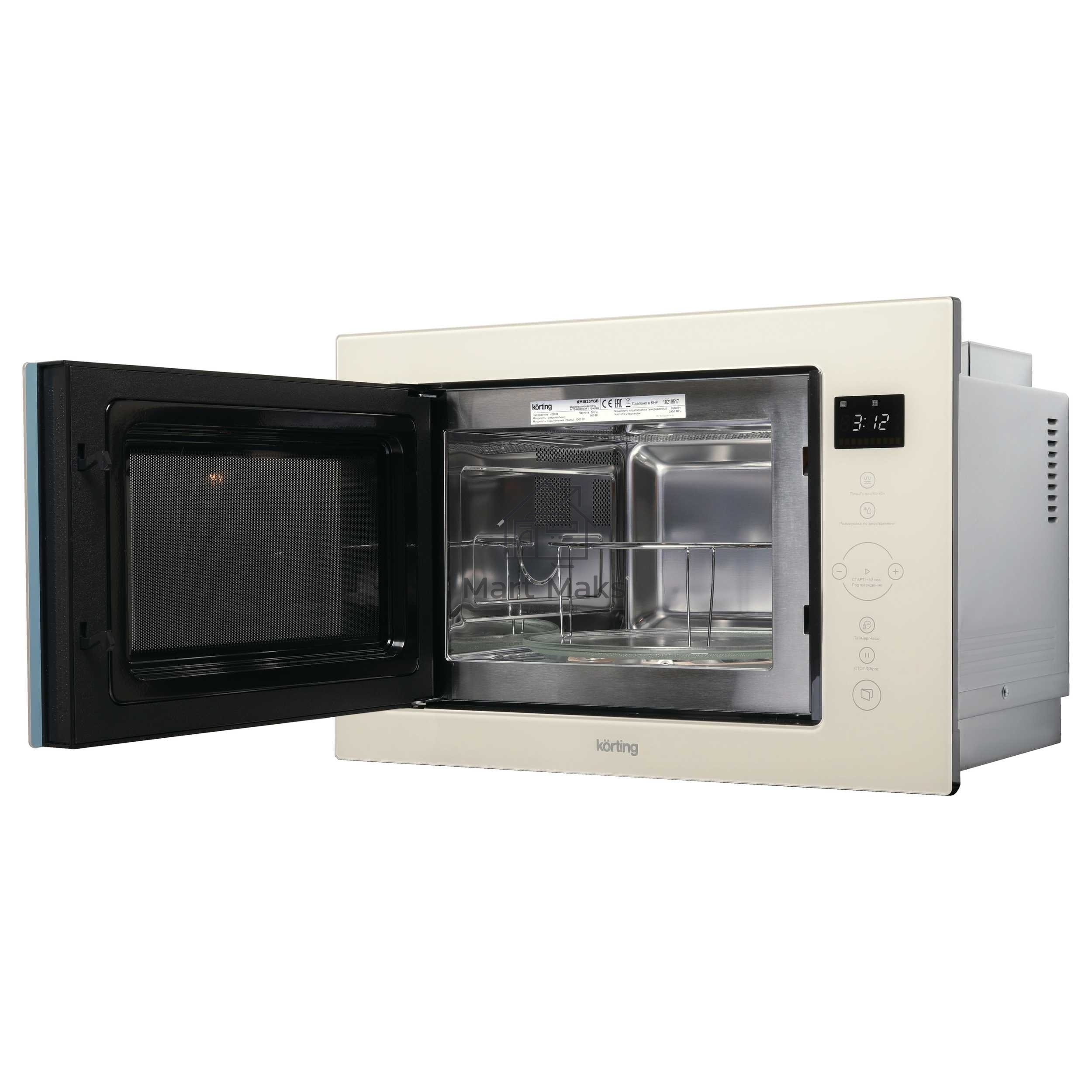 Микроволновая печь встраиваемая Korting KMI 825 TGB бежевый, 25 л, 900 Вт, переключатели - сенсор