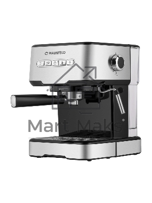 Кофеварка рожковая Maunfeld MF-724S нержавеющая сталь, исп. кофе - молотый, 1.5 л, 850 Вт, 15 Бар.
