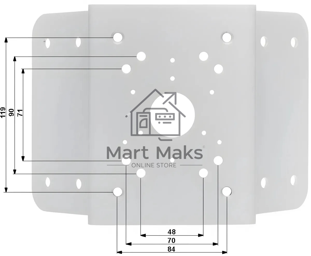 Угловой кронштейн для крепления PTZ видеокамер серий SD60/6AE/6AL, SD59/50/40, SD6C, SD42, SD29 Угловой кронштейн для крепления PTZ видеокамер серий SD60/6AE/6AL, SD59/50/40, SD6C, SD42, SD29