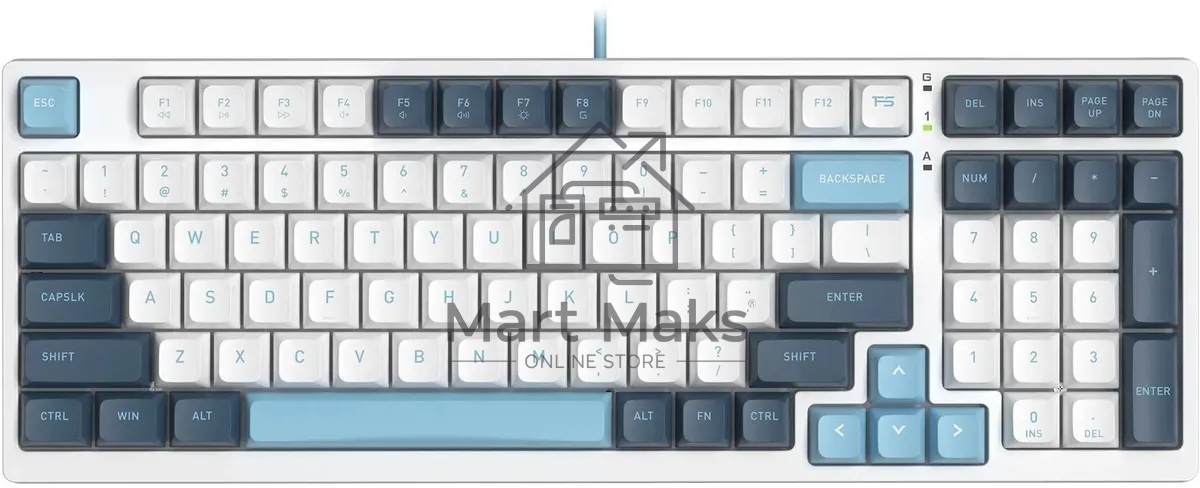 Клавиатура A4Tech Fstyler FS300 (FS300 PANDA SNOWBOARDING) проводная, USB, белый/синий