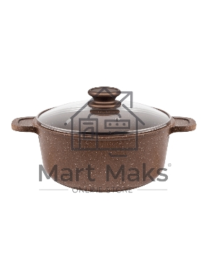 Кастрюля Maunfeld CARMEL MF22CRM01CR, 22 см, 3 л из литого алюминия со стеклянной крышкой