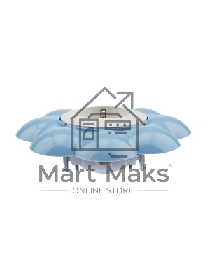 Розетка одноместная KRANZ HAPPY Цветок скрытой установки, с заземлением и защитными шторками, белая/голубая