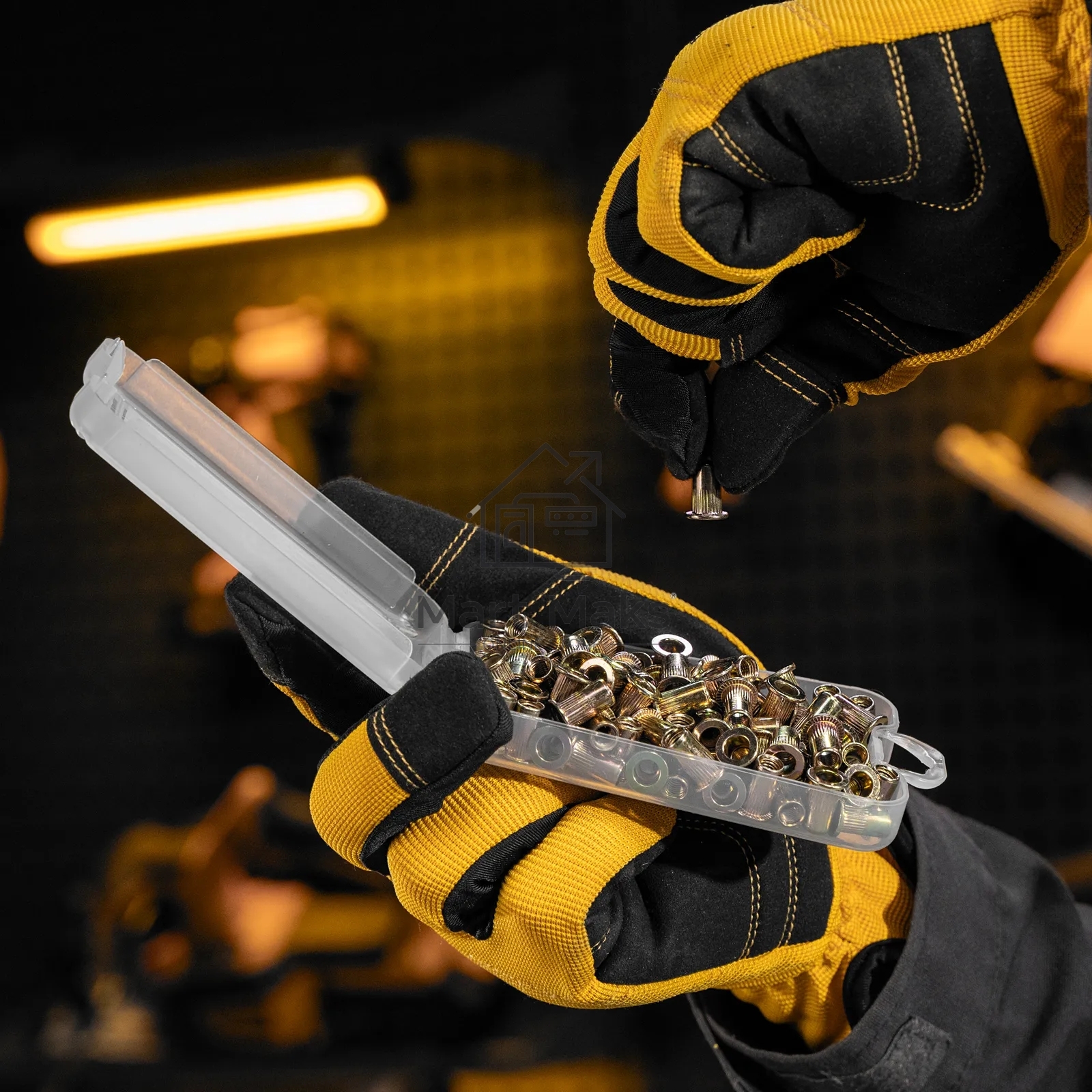 Заклепки резьбовые Denzel стальные, оцинкованные, М5, пластиковый кейс, 100 шт.