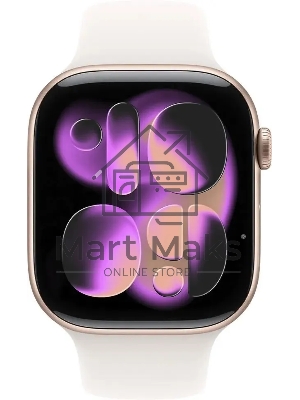 Смарт-часы Apple Watch Series 11 A3333 46мм OLED корп.розовое золото Sport Band рем.белый разм.брасл.:160-210мм (MEV74LW/A)