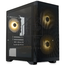Компьютерный корпус без блока питания HSPD M320, Mesh Mini-tower, черный, slide TG, 0.45 SPCC, 2x140мм ARGb+1x120мм ARGb mATX, mITX 160/340/184мм 2x2.5