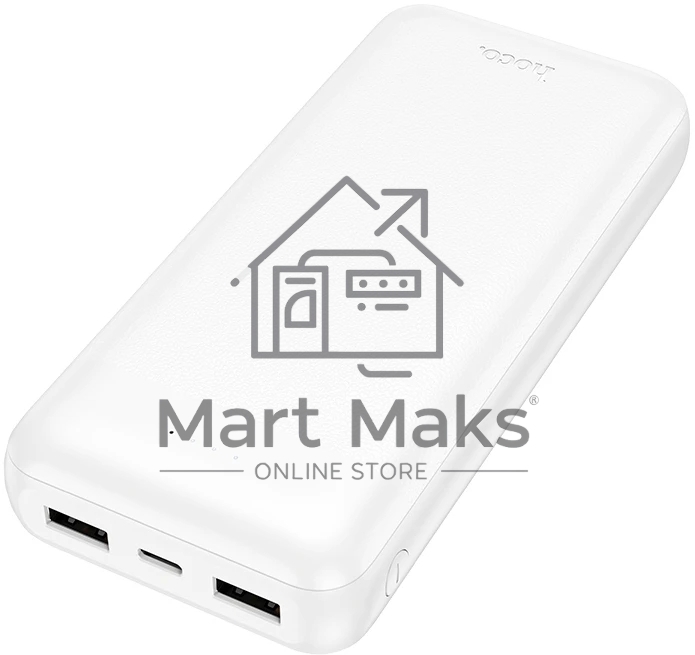 Портативный аккумулятор HOCO J153A 20000mAh 2USB+1Type-C+1micro USB 2.0A, белый