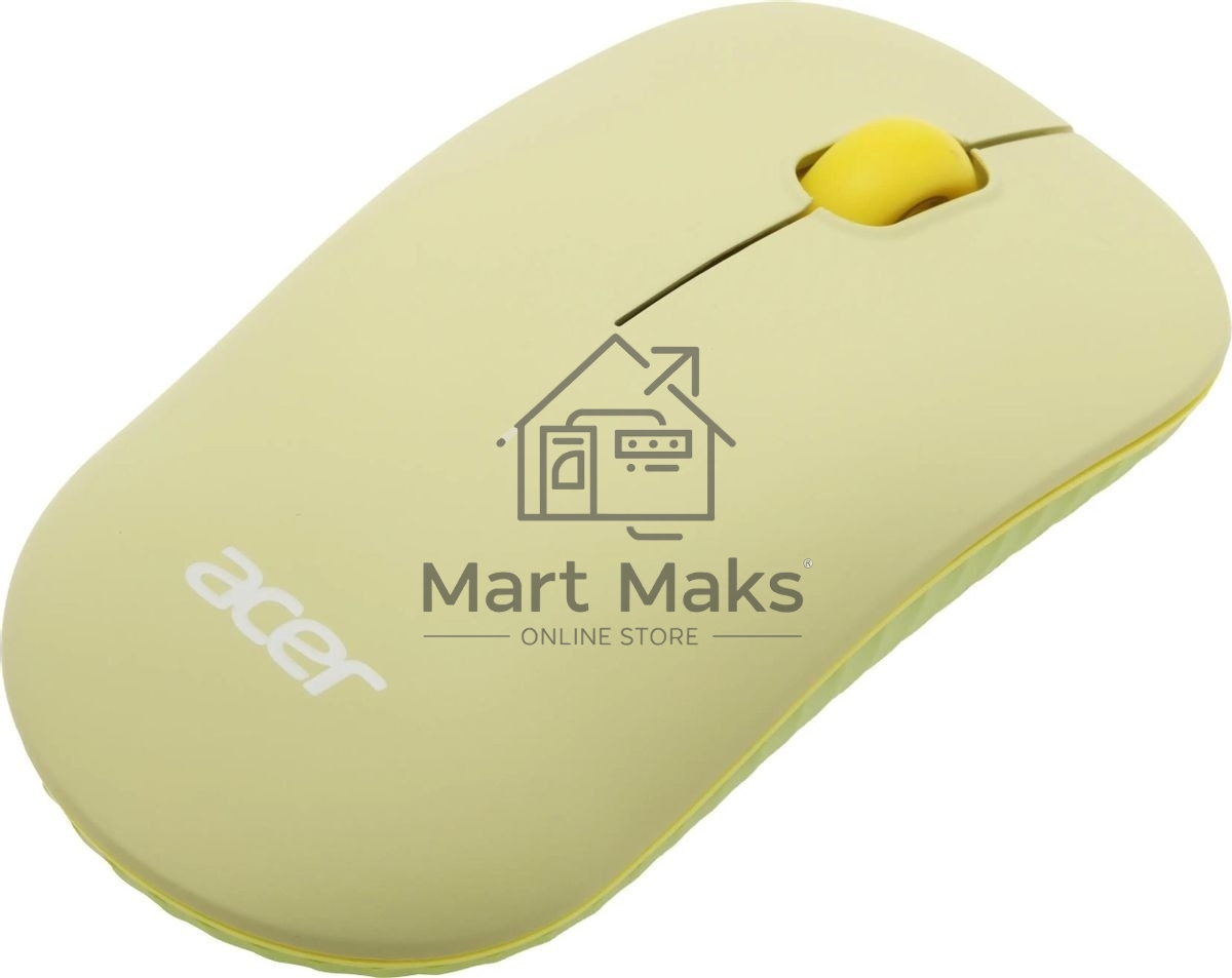 Клавиатура + мышь Acer OCC205 беспроводной USB, 1200 dpi, зеленый/желтый