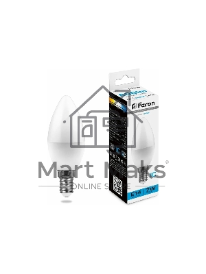 Лампа светодиодная Feron LB-97 7W 230V E14 6400K свеча