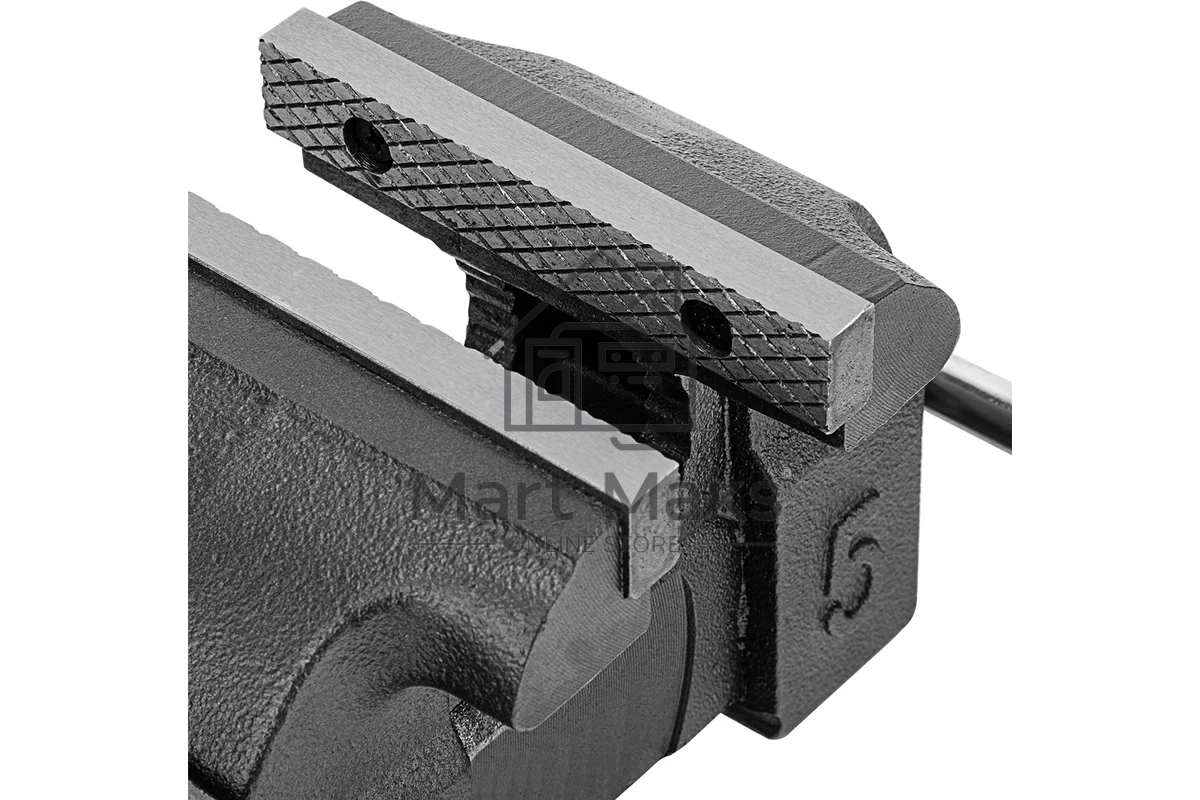 Тиски слесарные Denzel BVH-125, 125 мм, поворотные, стальная направляющая, с наковальней