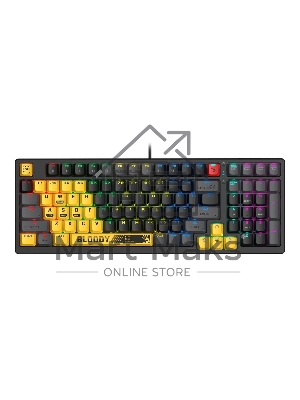 Клавиатура проводная A4Tech Bloody S98 механическая желтый/серый USB for gamer LED (SPORTS LIME)