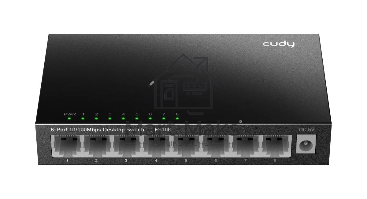 Коммутатор 8-Port 10/100 Mbps Desktop Switch, 8 10/100M RJ45 Ports, Loop Detection, Metal Case, Power Saving, Plug & Play