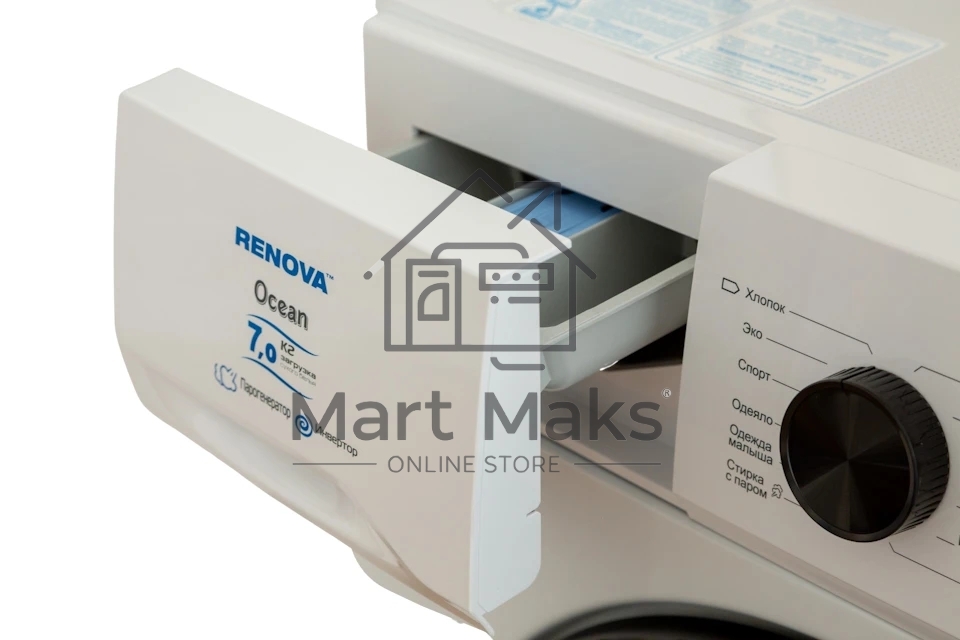 Стиральная машина Renova WAF-7014ISM31 белая, загрузка фронтальная 7кг, 1400 об/мин., класс: A+++