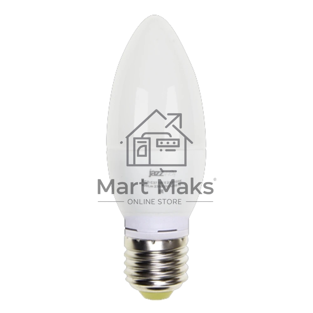 Лампа светодиодная JazzWay PLED-ECO-C37 5Вт свеча 4000К белый E27 400лм 230В