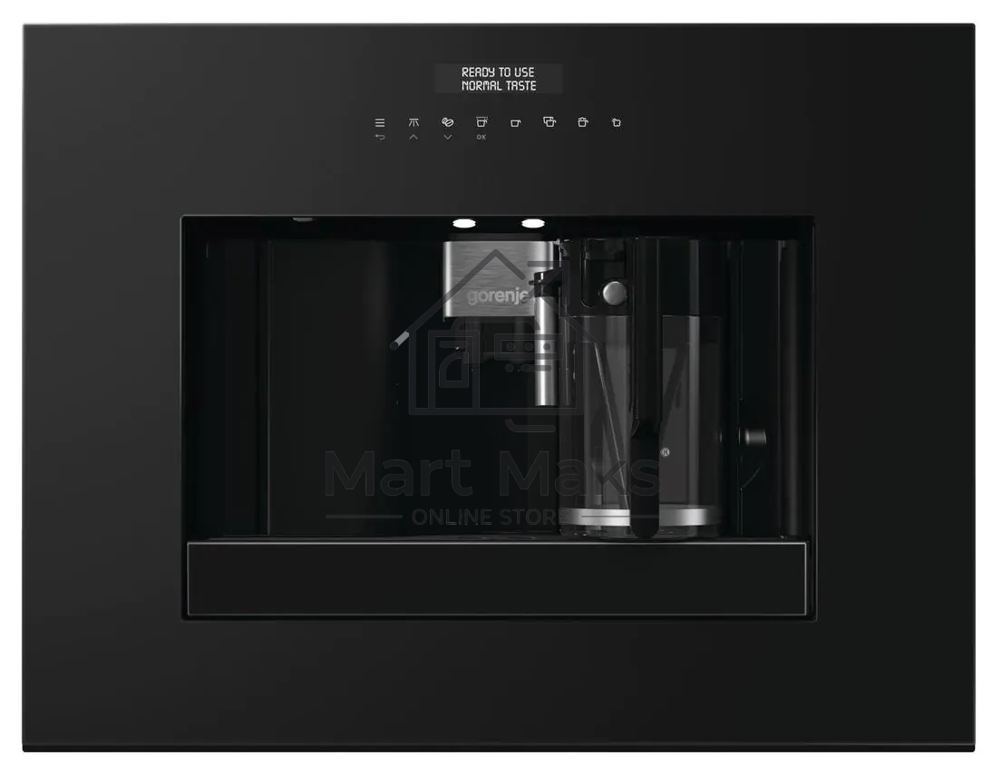 Встраиваемая кофемашина Gorenje CM4G8BG, давление 15 бар, кофемолка, мощность 1350 Вт, регулирование крепости кофе, автоматическое промывание системы, капучинатор, автоматическое приготовление эспрессо, программа очистки от накипи, регулирование температуры кофе, регулирование порций кофе, регулирование степени помола, часы, сенсорное управление, цвет черный