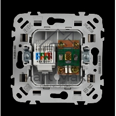 Розетка 2-местная RJ45/TV категория 5Е UTP РКТВ5е-2-0-ФлЛ льняной FLITE