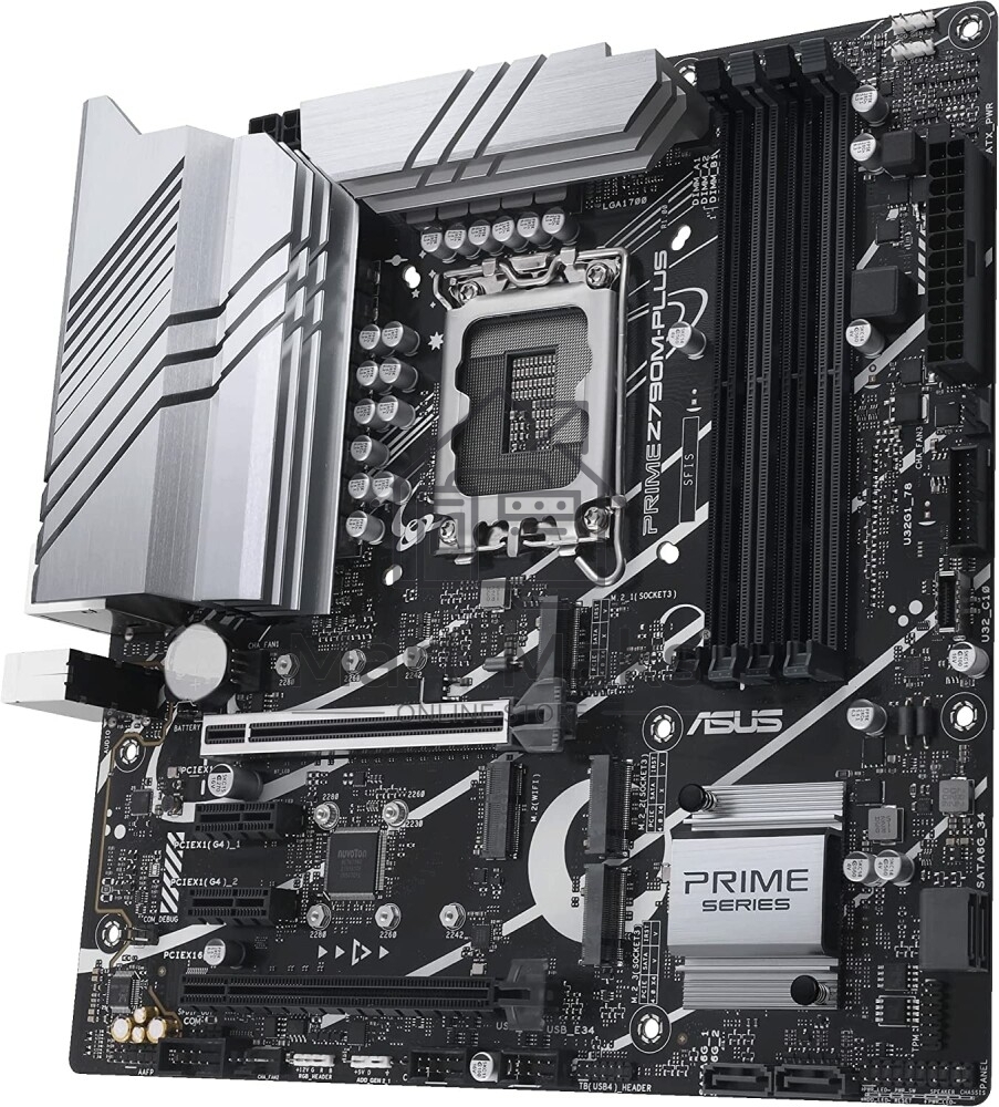 Материнская плата ASUS PRIME Z790M-PLUS, LGA 1700, Intel Z790, 4xDDR5, 4xSATA, 3xM.2, 1xPCIe 4.0 x4, 1xPCIe 5.0 x16, 2xPCIe x1, 1xDP, 1xHDMI, 1x 1Gb LAN, 1xUSB-C 3.2 Gen 2x2, 1xUSB 3.2 Gen 2, 4xUSB 3.2 Gen 1, 2xUSB 2.0, 3x3.5 мм, 7.1, mATX