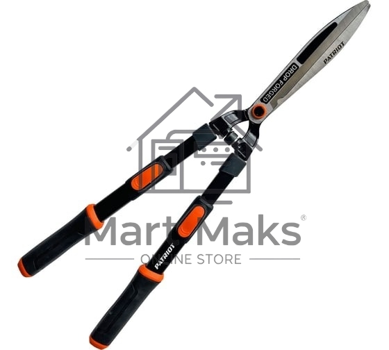 Ножницы для живой изгороди Patriot CSF 860 Т, прямые кованые лезвия, телескоп.ручки, PP+TPR рукоятки, регул-ка прижима, 860 мм