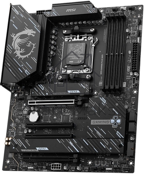 Материнская плата MSI X870 GAMING PLUS WIFI, AM5, AMD X870, 4xDDR5, 4xSATA, 3xM.2, 1xPCIe 5.0 x16, 1xPCIe 4.0 x4, 2xPCIe 3.0 x1, 1xHDMI, 1xUSB Type-C, 1x5Gb LAN, Wi-Fi 7, Bluetooth 5.4, 2xUSB-A 3.2 Gen1, 2xUSB-A 3.2 Gen2, 4xUSB-A 2.0, 1xUSB-C 3.2 Gen2x2, 