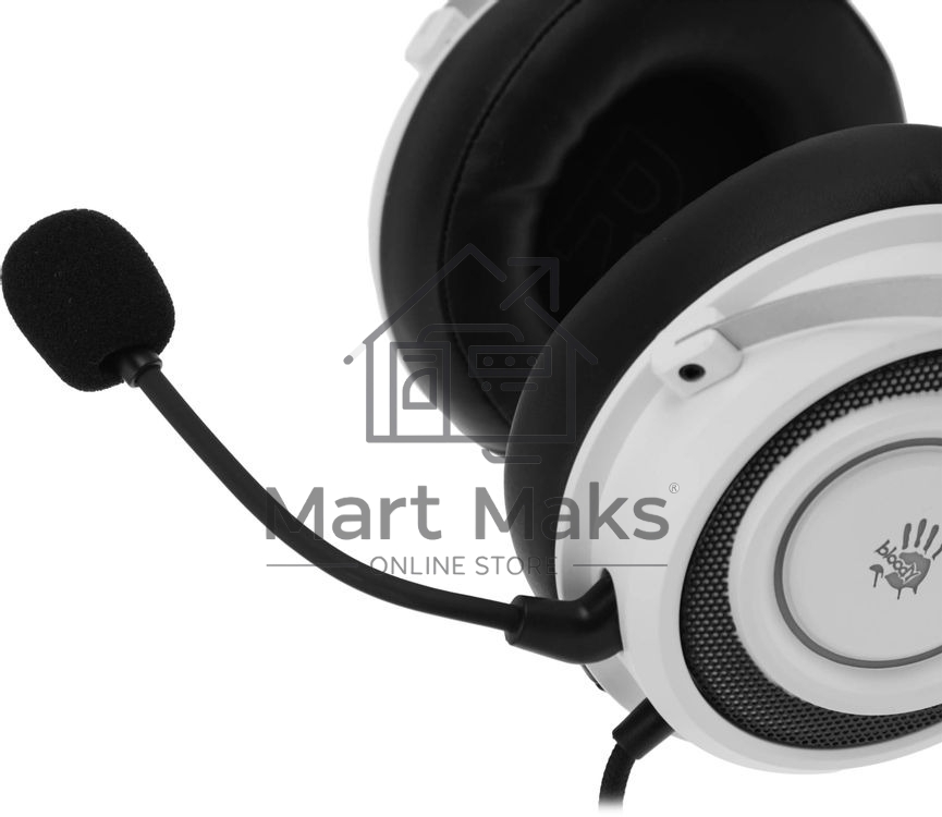 Гарнитура проводная с микрофоном A4Tech Bloody G535 белый/черный 2м мониторные USB оголовье (G535 (BLACK+WHITE) USB)