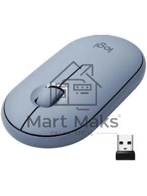Мышь беспроводная Logitech Pebble M350 серый, 1000 dpi, радиоканал, Bluetooth, USB, кнопки - 3