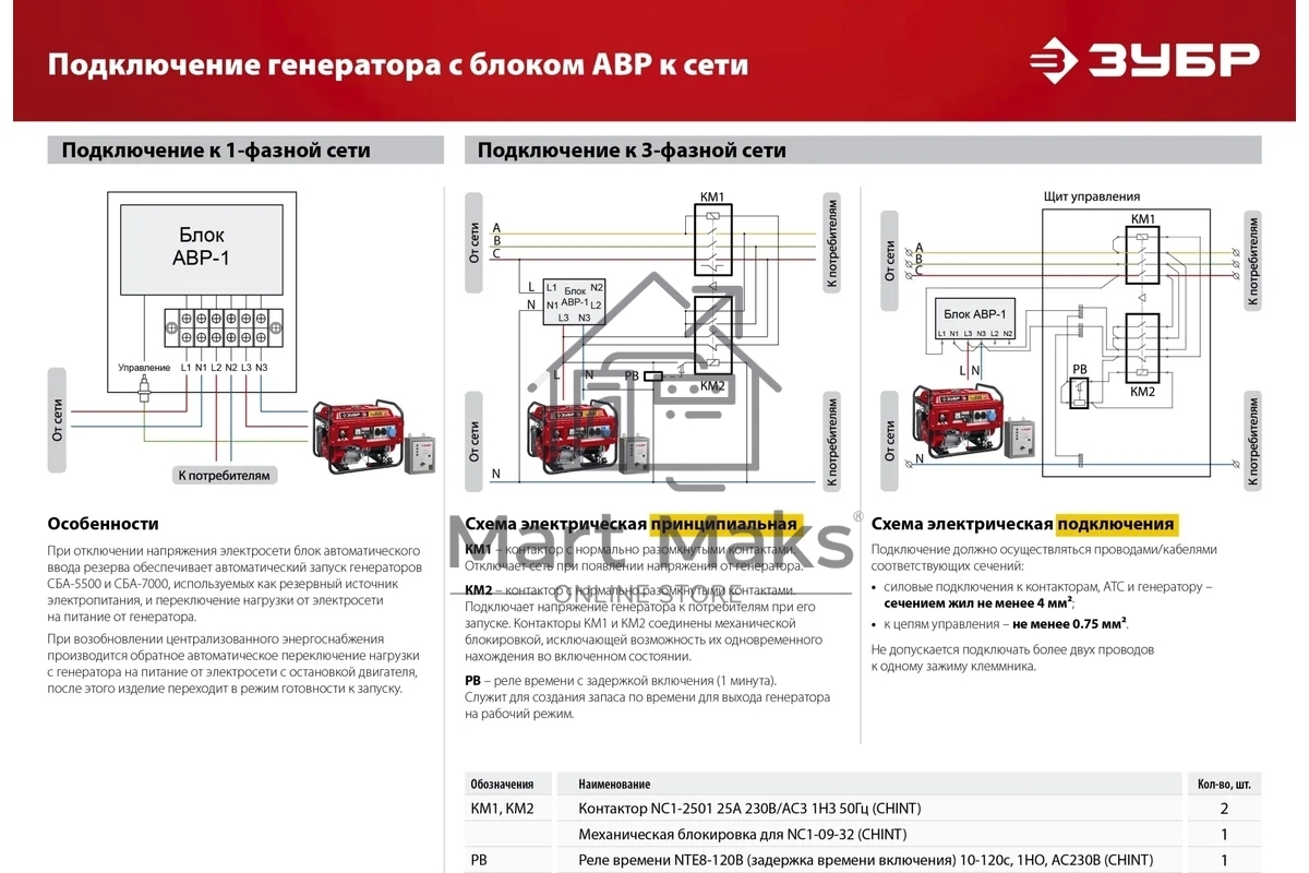 Электрогенератор бензиновый ЗУБР СБ-3300, 3.3 кВт, 72 дБ, 44 кг