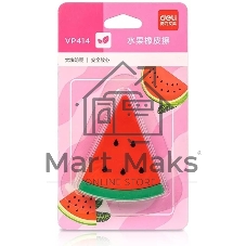 Ластик Deli VP414wat VP414PINK арбуз 54x23x16мм розовый блистер с европодвесом Ластик Deli VP414wat VP414PINK арбуз 54x23x16мм розовый блистер с европодвесом