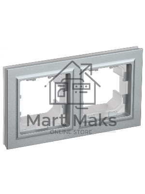 Рамка 2-местная IEK BRITE РУ-2-БрА-44 IP44 алюминий