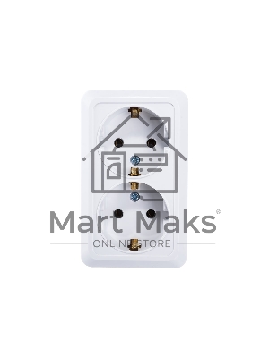 Розетка 2-м BOLLETO с заземл. накл. 7128 белый ASD / IN HOME 4680005959839