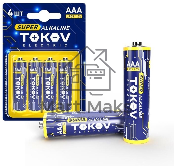 Элемент питания алкалиновый LR3/AAA (блист.4шт) TOKOV ELECTRIC TKE-ALS-LR3/B4