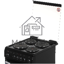 Плита электрическая De Luxe 506004.03Э (кр) 001 черный, конфорок 4 шт, духовка 60 л, 50 см x 85 см x 60 см