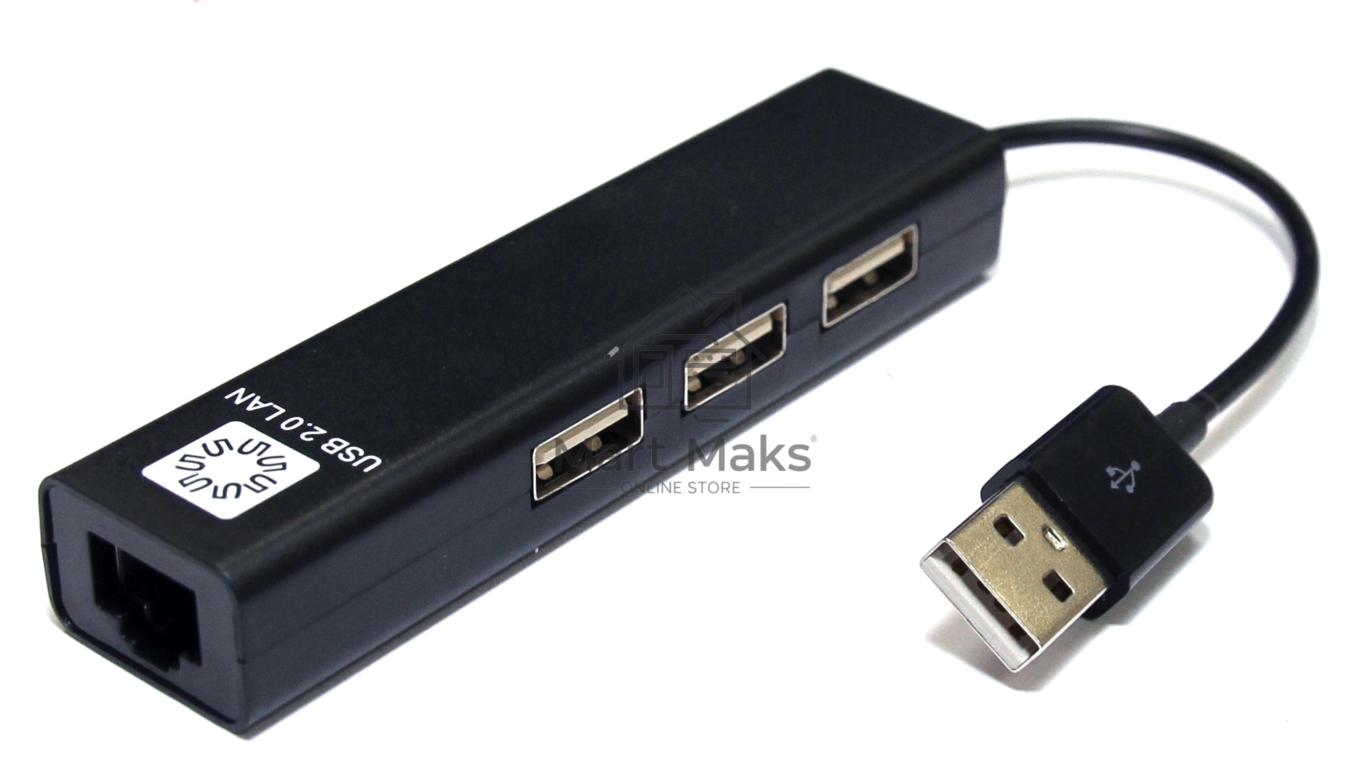 Кабель-адаптер 5bites UA2-45-06BKUSB2.0 / 3*USB2.0 / RJ45 100MB / BLACK