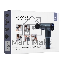 Массажер для тела GALAXY LINE GL 4945, серо-синий, аккумуляторный, 24 Вт, 4 насадки, 99 уровней интенсивности, вр. работы 1,5 ч, 2800~3500 об/мин, LCD-дисплей, таймер 15 мин, сенсорное управление, USB-кабель, Li-Ion аккумулятор емкостью 1500 мА•ч