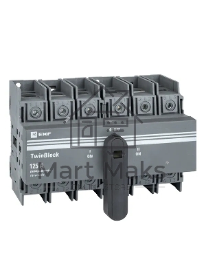 Рубильник EKF TwinBlock 125A 3P реверсивный c рукояткой для прямой установки