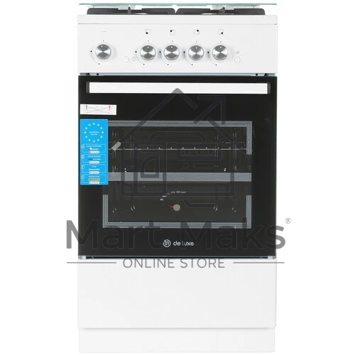 Плита газовая De Luxe 5040.32г(кр) ЧР-010 нержавеющая сталь, конфорок 4 шт, духовка 46 л, 50 см x 85 см x 50 см