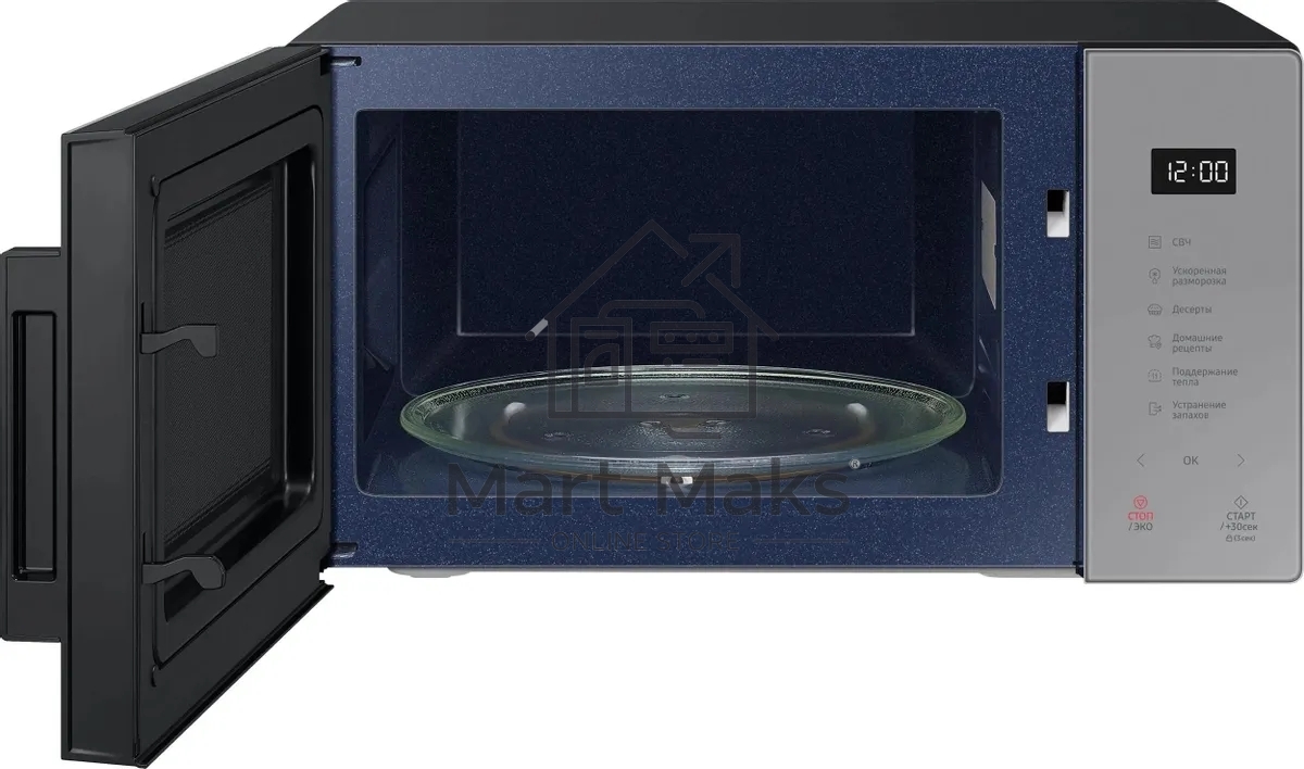 Микроволновая печь Samsung MS23T5018AG/BW серый, 23 л, 800 Вт, переключатели - сенсор