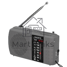 Радиоприемник Maxvi PR-03 grey (AM\FM, аналоговый тюнер, 2 х АА)