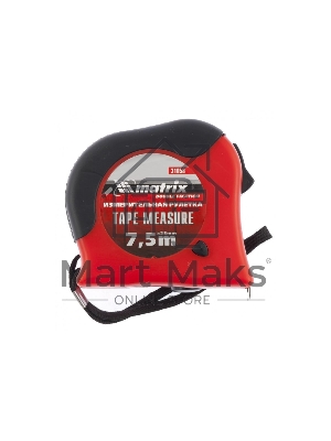 Рулетка Matrix Double fixation, 7,5 м х 25 мм, обрезиненный корпус, двойная плавная фиксация