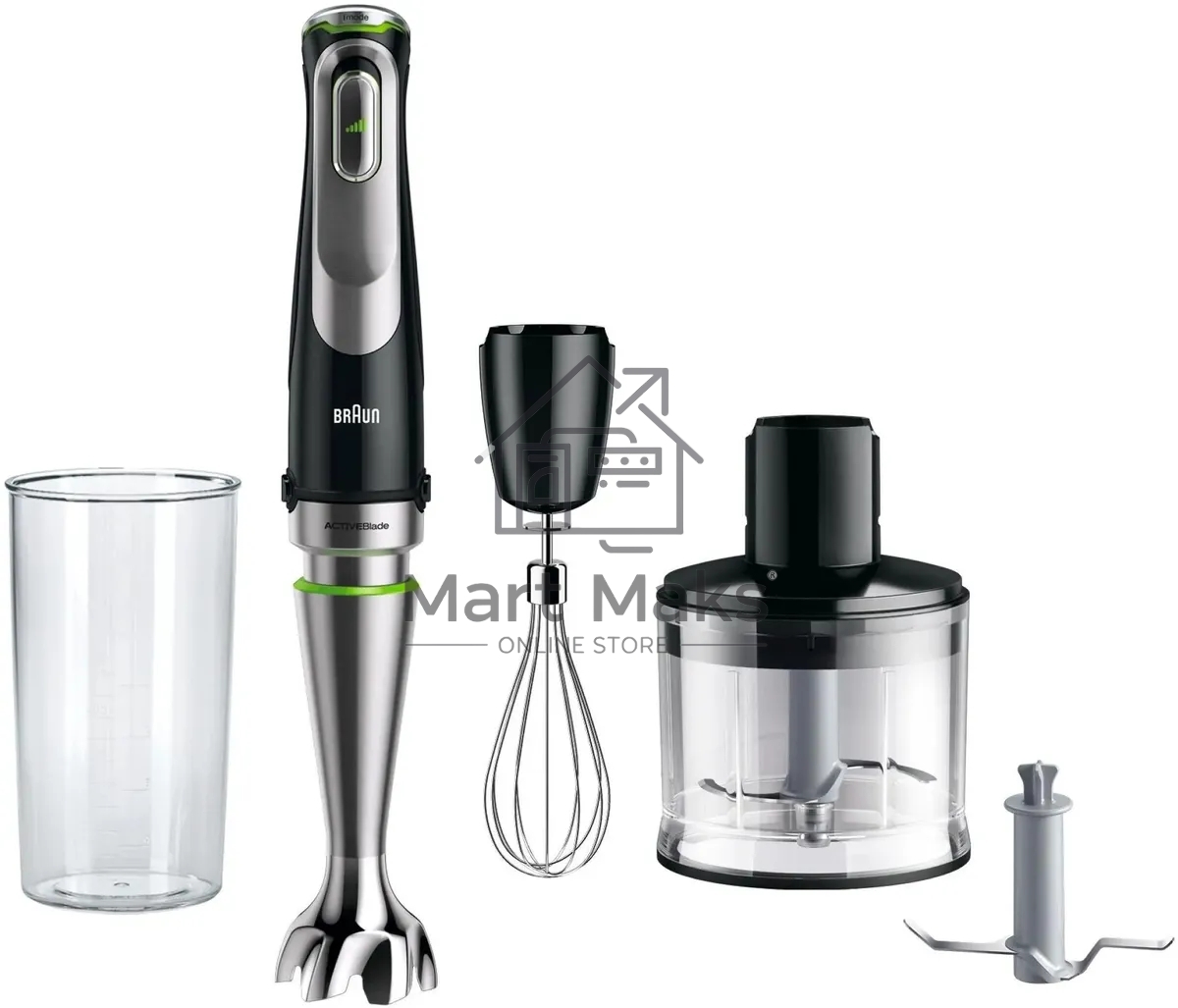Блендер погружной Braun MQ9135XI черный/серебристый