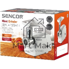 Мясорубка электрическая Sencor SMG 4200WH белый, 500 Вт, 0.5 кг/мин, защита от перегрузки, насадки - 3