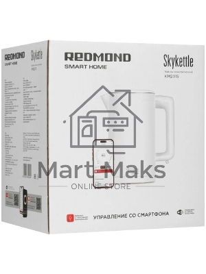 Чайник электрический Redmond SkyKettle KM231S 1.7 л, 2200 Вт, белый корпус: стекло