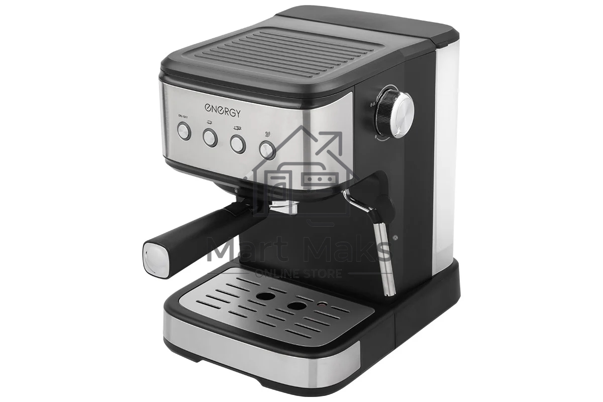 Кофеварка рожковая ENERGY EN-264R (108170) стальной/черный, исп. кофе - молотый, 1.5 л, 1100 Вт, 20 бар