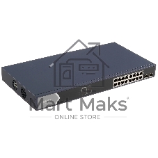 Коммутатор HiWatch DS-S1816GP, 16×1 Гбит/с PoE + 2×1 Гбит/с SFP, неуправляемый