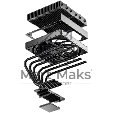 Кулер для процессора ID-Cooling IS-77 XT Black, 120 мм, алюминий/медь, 500-1850 об/мин, 33.9 дБ, 4-pin PWM, 150 Вт, высота 77 мм, без подсветки